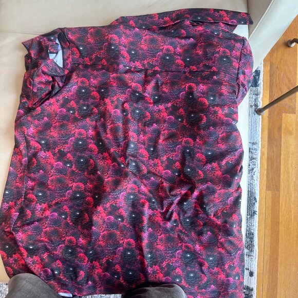 Dorothy Zudora black and red floral camp shirt XXL - Picture 5 of 5